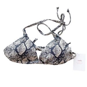 ANDIE SWIM Snakeskin Triangle Bikini Top NWT